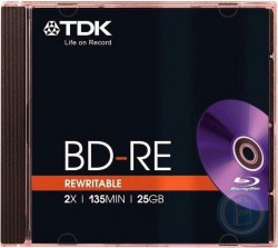 TDK Blu-Ray 25GB, 135MIN, 2x, 1шт, Jewel Case