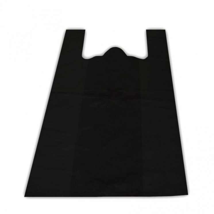 Пакет "Чёрный", полиэтиленовый майка, 45 х 25 см, 9 мкм 1099475 (100 штук)