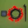 Гирлянда уличная на солнечной батарее "Шарик", 4,5 м, LED-30, 2 режима, нить тёмная, свечение красное