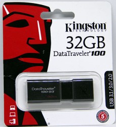 USB флешка 32GB Kingston DataTraveler 100 G3 USB 3.1/3.0/2.0