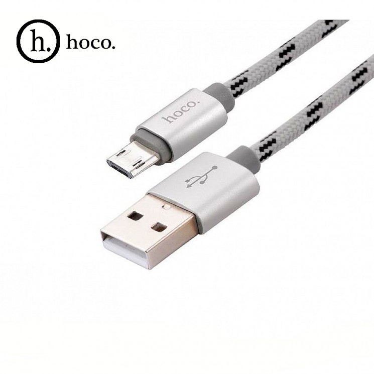 Купить USB кабель HOCO (Original) U6 Micro 1,2 м. Цвет: Серебристый в магазине Мастер Связи
