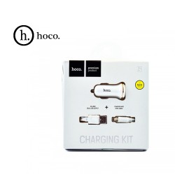 Автомобильное зарядное устройство HOCO Z1+ кабель для Apple. 2xUSB 2.1A. Цвет: Белый