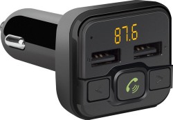 FM-трансмиттер Defender RT-Edge, Bluetooth, 2 USB, пластик, microSD, цвет: чёрный