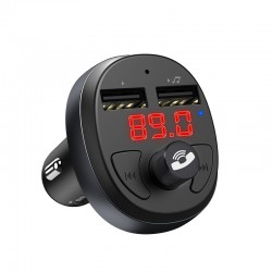 FM-трансмиттер HOCO E41, Bluetooth, 2 USB, microSD, пластик, микрофон, цвет: чёрный