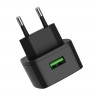 Блок питания сетевой 1 USB HOCO, C70A, Cutting-edge, 3000mA, пластик, QC3.0, цвет: чёрный