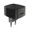 Блок питания сетевой 1 USB HOCO, C70A, Cutting-edge, 3000mA, пластик, QC3.0, цвет: чёрный