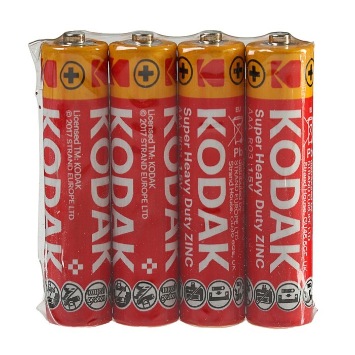 Батарейка AAA Kodak R03-4P Super Heavy Duty, 1.5В