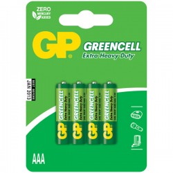 Батарейка AAA GP R03-4BL GREENCELL, 1.5В, цвет: зелёный, (4/40/480)
