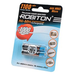 Аккумулятор Robiton 1100MHAAA BL2 (2шт)  