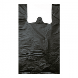Пакет майка «черный» 28х50 см, ПНД, 12 мкм