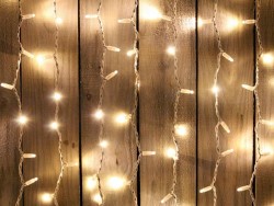 Бахрома уличная 12м*80см, 500 ламп LED, цвет свечения Теплый Белый, нить усиленная белая, мерцание (можно соединять) (арт.с-12бахр-тб)