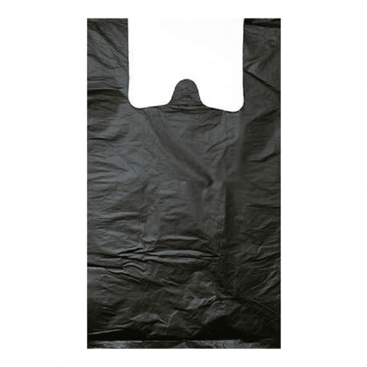Купить Пакет-майка РусПак 45х70+20 см, черный, Плотность: 25 мкм, упаковка 100шт. в магазине Мастер Связи