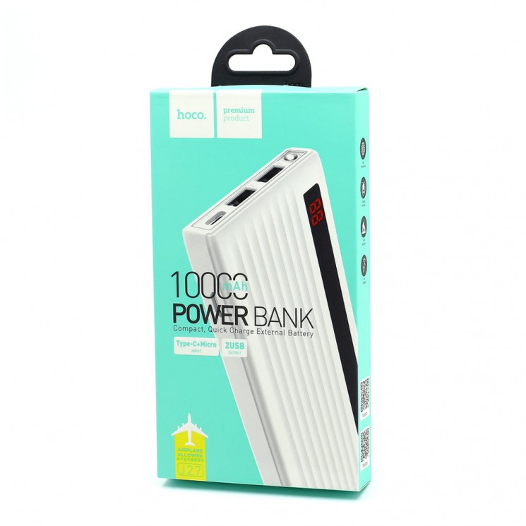 Купить Внешний аккумулятор 10000 мАч HOCO J27 Цвет: White (белый) в магазине Мастер Связи
