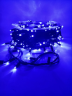 Гирлянда уличная, Длина 40 метров, 400 LED ламп, провод каучук, цвет свечения Синий, каждый 10й огонёк мерцает белым светом (KS-10-blue)  