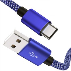 Кабель USB - Type-C Earldom EC-028C, 1.0м, круглый, 2.4A, силикон, цвет: синий