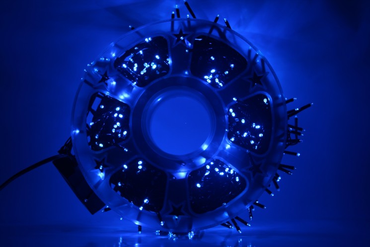 Гирлянда 20м., 400 LED, темный провод,6 режимов, водопад Синий (арт. c1826 )
