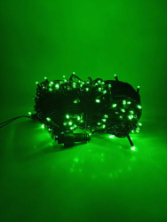 Гирлянда уличная 30м. 200 LED, темный провод, Зеленый с мерцанием (можно соединять) (wm30-green)