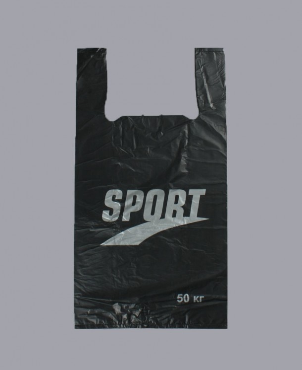 Купить Пакет майка «Спорт черная» 30х55 см, ПНД, 20 мкм в магазине Мастер Связи