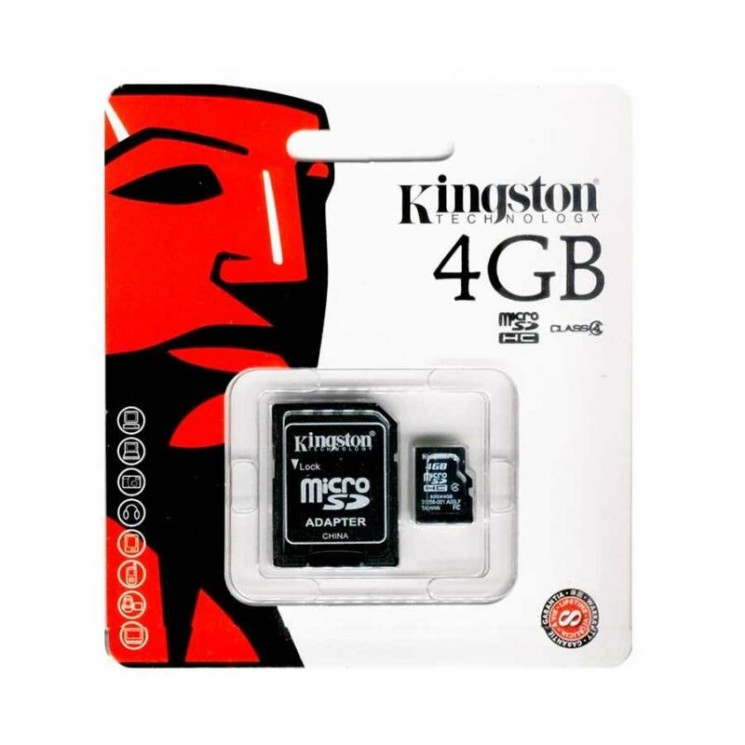 Купить Карта памяти microSDHC KINGSTON 8 ГБ, Class 4, SDC4/8GBSP в магазине Мастер Связи