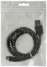 Кабель USB - микро USB Defender USB08-03T, 1.0м, круглый, 2.1A, ткань, в переплёте, цвет: чёрный