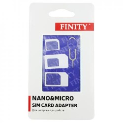 Finity набор адаптеров для SIM карт  NANO/MICRO + СКРЕПКА