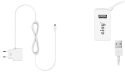 Сетевая зарядка Ainy IPad + iPhone 5/5S/5C/6/6 Plus+USB 2000A белая