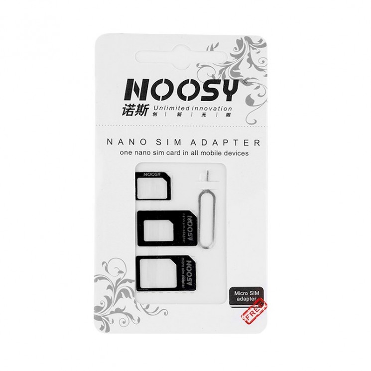 Купить Noosy набор адаптеров для SIM карт  NANO/MICRO + СКРЕПКА в магазине Мастер Связи