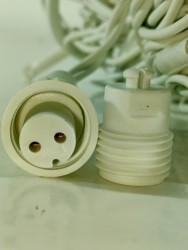 Гирлянда уличная 10м. на толстом белом проводе, свечение Мульти  (арт. XL10-mult W)