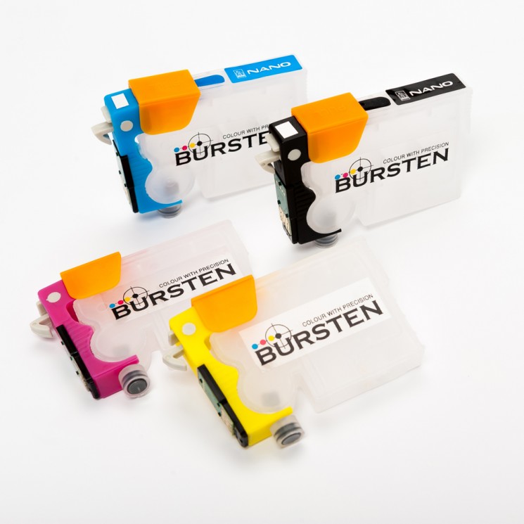 Купить Перезаправляемые нано-картриджи BURSTEN NANO EPSON T1701 - T1704 x 4 шт. (T1711 - T1714) с авточипами повышенного объема чернил (XL) в магазине Мастер Связи