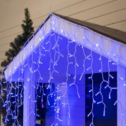 Бахрома для улицы 6м 40/70см, 210 ламп LED,цвет свечения голубой, нить белая, можно соединять (арт.zwm-3-blue)