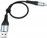 Кабель USB - Apple 8 pin HOCO X38 Cool, 0.25м, круглый, 2.4A, ткань, цвет: черный