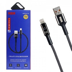Кабель USB - Lightning MRM MR32i,3.1A с автоматическим отключением при полном заряде, черный