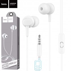 Наушники с микрофоном HOCO M14, Inital Sound, микрофон, кабель 1.2м, цвет: белый