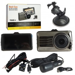 Автомобильный видеорегистратор Dash Cam T-666G+ с 2-мя камерами