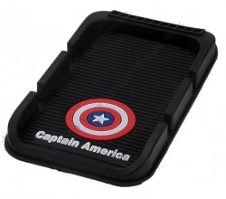 Коврик силиконовый "Капитан Америка" для гаджетов в автомобиль с визиткой