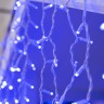 Бахрома для улицы 6м 40/60см, 210 ламп LED,цвет свечения голубой, нить белая, можно соединять (арт.zwm-3-blue)