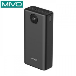Внешний аккумулятор 40000mAh MIVO MB-409Q, USBx2, Micro USB, Type-C, 22.5W, PD3.0+QC3.0, LED дисплей, черный