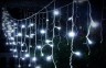 Бахрома  уличная 6м-65см., 320 !!! ламп LED, цвет свечения  Белый, нить белая, можно соединять (zwm-2-800w)