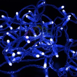 Гирлянда 24м 300 ламп LED, прозрач.пров,цвет свечения Синий (можно соединять),4 режима арт. 128-002