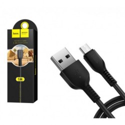 Кабель USB - микро USB HOCO X20, 1.0м, круглый, 2.1A, силикон, цвет: чёрный