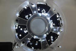 Гирлянда уличная 50м., на катушке, 320 ламп LED, чёрный провод, свечение холодное Белое, 8 режимов. (можно соединять) арт.c9075-w