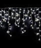 Купить Гирлянда уличная "Бахрома" 5м*0,4/0,6м. LED-180,8 режимов. цвет свечения-БЕЛЫЙ, нить прозрачная (можно соединять) (арт 196-135) в магазине Мастер Связи