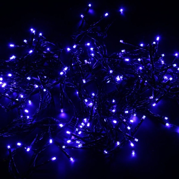 Гирлянда уличная 20м.,нить темная, LED-200, 8 режимов, Фиолетовый (арт.187231)