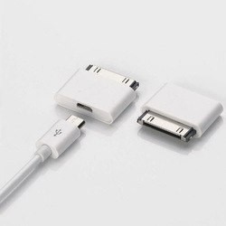 Адаптер OXION для iPhone 4/4S, 30-pin (M) - Micro-USB (F), белый