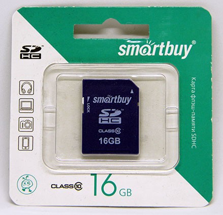 Карта памяти SDHC 16Гб Smartbuy Class 10