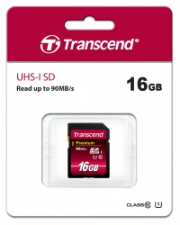 Карта памяти Transcend Premium Class 10 UHS-I 90MB/s 16 GB