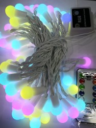 Гирлянда “Шарики” 10 м, белый провод, LED-70, RGB МУЛЬТИ с пультом