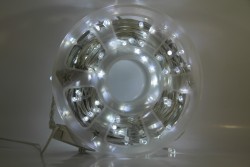 Гирлянда уличная 50м., на катушке, 290 ламп LED, белый провод, цвет свечения белый, 8 режимов. (можно соединять) (c9076)
