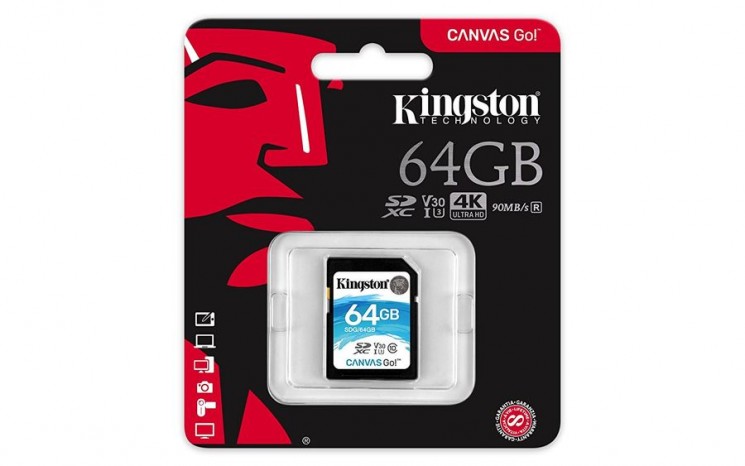 Купить  Карта памяти SDXC UHS-I U3 KINGSTON Canvas Go 64 ГБ, 90 МБ/с, Class 10, (SDG/64GB) в магазине Мастер Связи