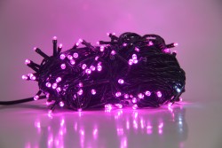 Гирлянда уличная 20м. 160 LED, темный провод, розовый с мерцанием (можно соединять) (арт.WM20)